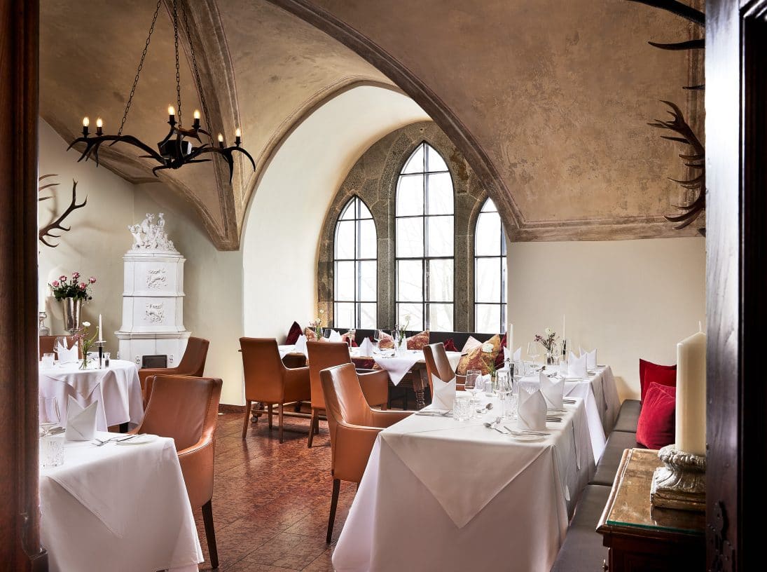 Das Gotische Zimmer im Restaurant vom Hotel Schloss Mittersill