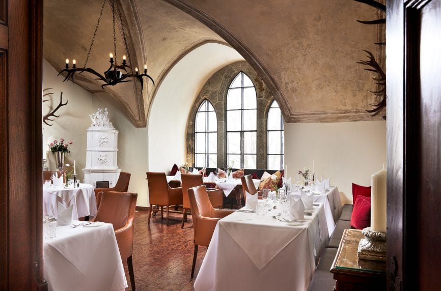 Das Gotische Zimmer im Restaurant vom Hotel Schloss Mittersill